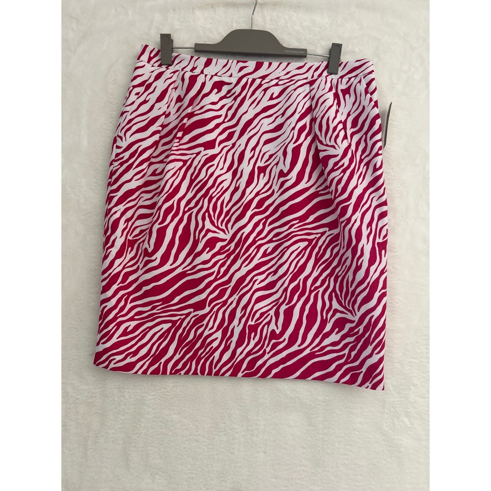 Kmart Soft Dressing Group Pink Zebra Print Pencil Skirt Womens Size 14 New
